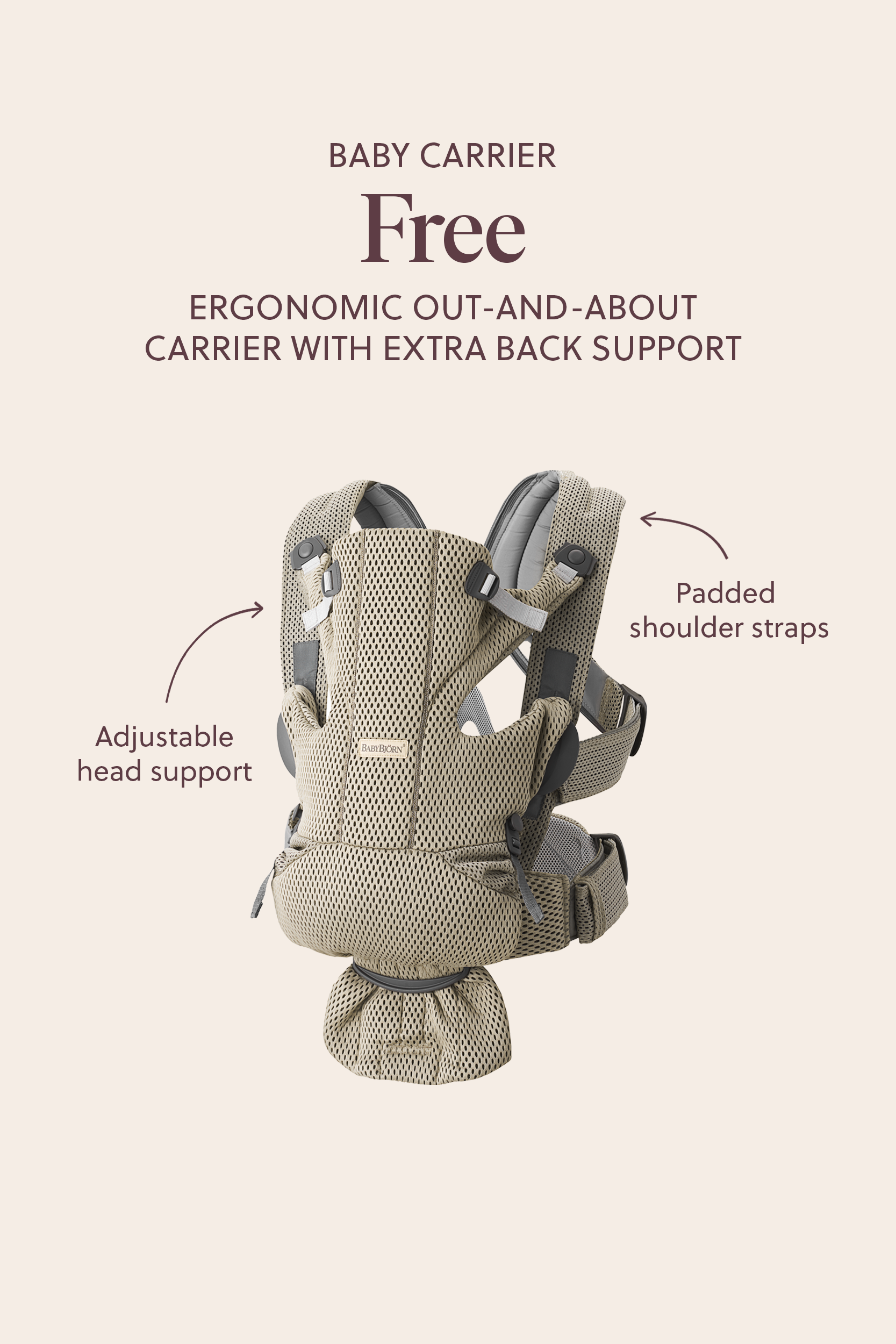 Baby Carrier Move beige 3D Mesh - BabyBjörn